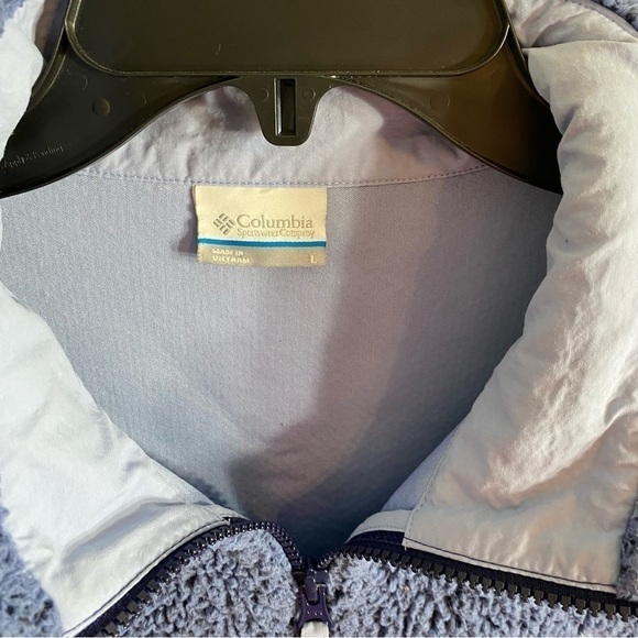 Columbia Sherpa Full Zip Jacket Large Blue Women’s Sweatshirt - Picture 4 of 7